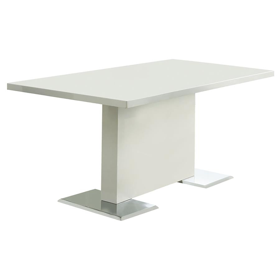 Anges 5 piece Dining Table Set White High Gloss and White