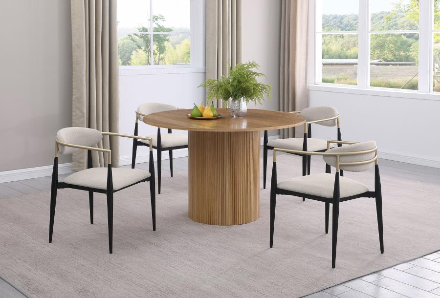BRADBURY ROUND 48-INCH WOOD TOP DINING TABLE NATURAL