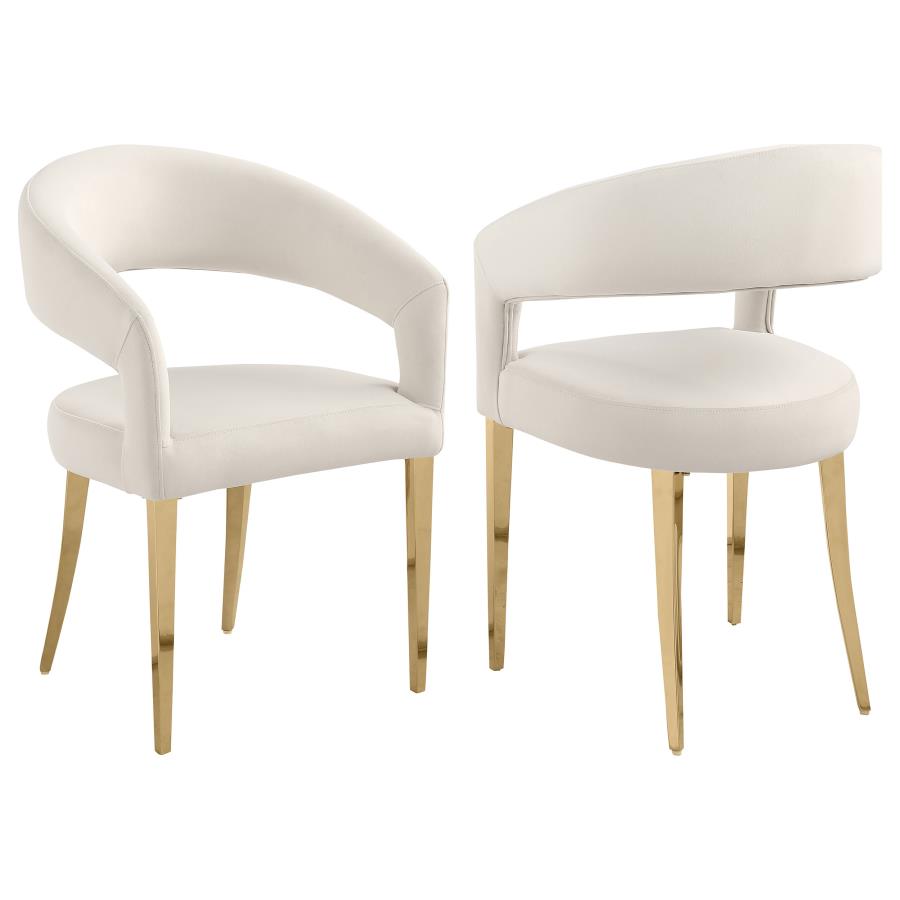 Galiano Velvet 5 pcs Dining Cream Beige set