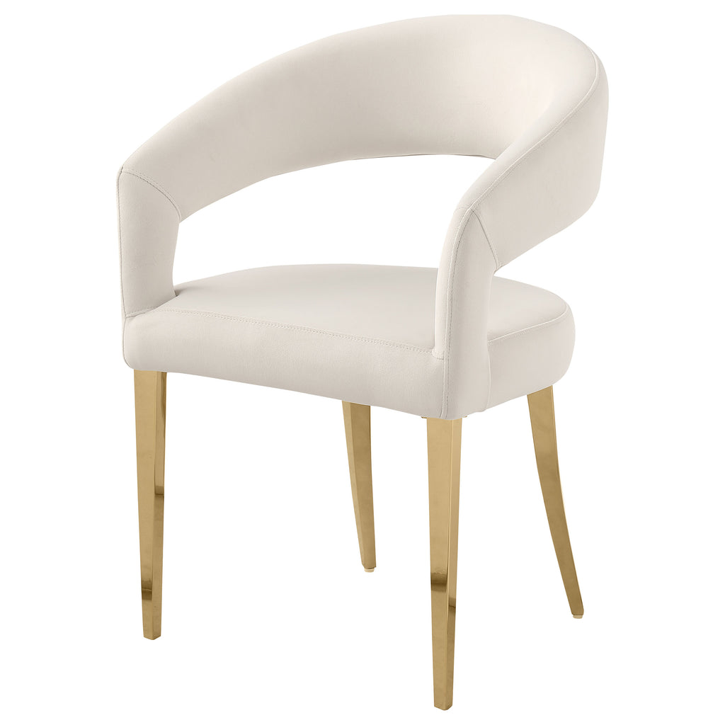 Galiano Velvet 5 pcs Dining Cream Beige set