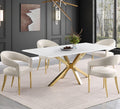 Galiano Velvet 5 pcs Dining Cream Beige set