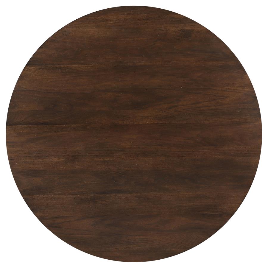 Juego de mesa de comedor redonda Everton de 5 piezas de 53 pulgadas en nogal oscuro