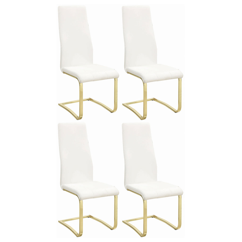 Juego de comedor Montclair blanco y dorado de 5 piezas
