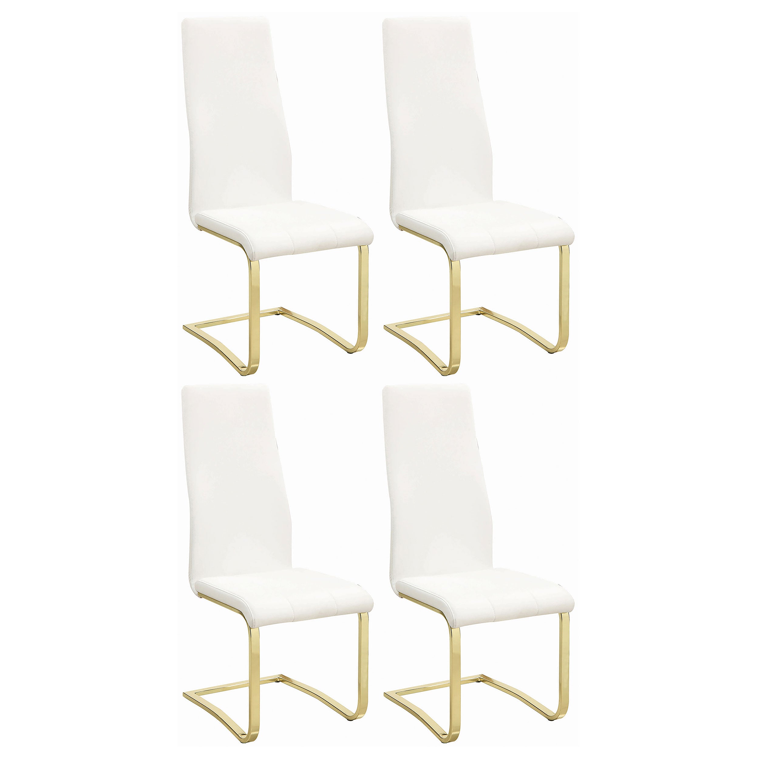 Juego de comedor Montclair blanco y dorado de 5 piezas