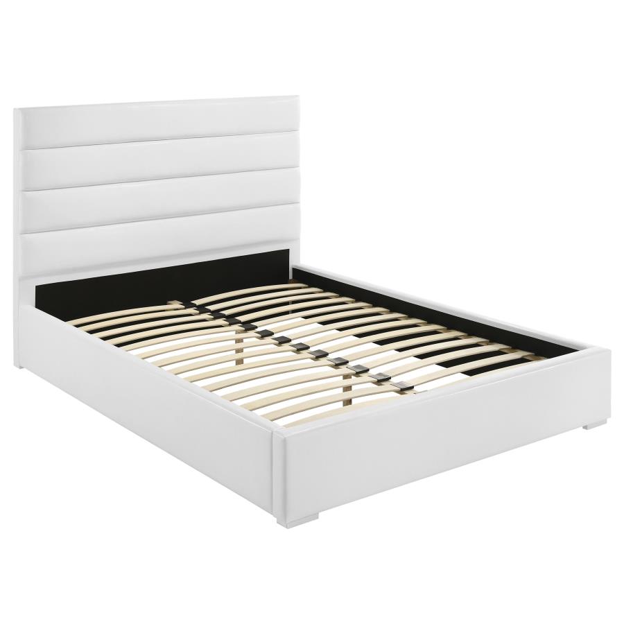 Cama Queen tapizada Felicity de 53 pulgadas, color blanco