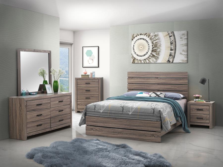 Brantford 4 or 5 piece Bedroom Set Coastal White or Brown size Queen or King