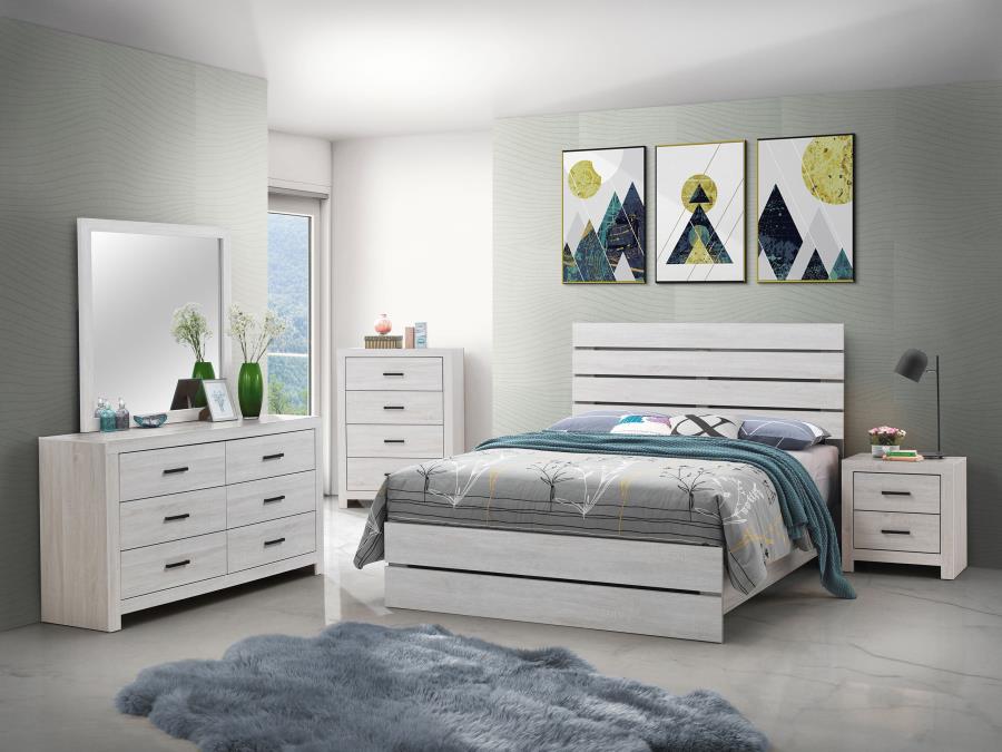 Brantford 4 or 5 piece Bedroom Set Coastal White or Brown size Queen or King