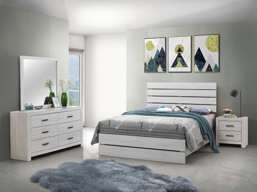Brantford 4 or 5 piece Bedroom Set Coastal White or Brown size Queen or King