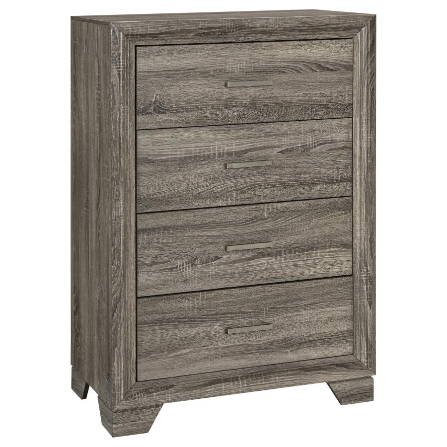 Wright 4 or 5-piece Queen or King Bedroom Set Brown Oak