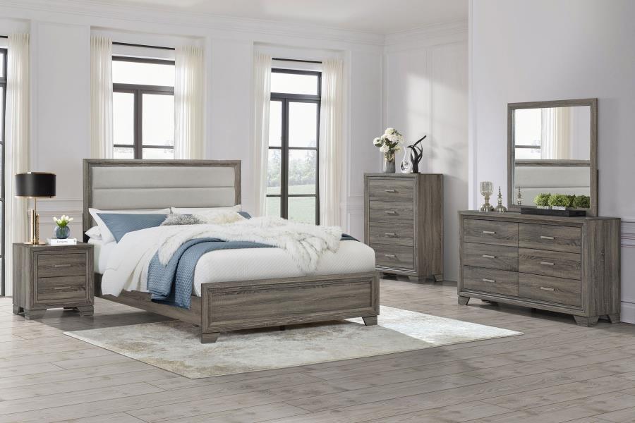 Wright 4 or 5-piece Queen or King Bedroom Set Brown Oak