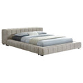 Lit plateforme Queen rembourré Trinity taupe clair
