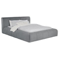 CAMA QUEEN CON PLATAFORMA TAPIZADA WILSHIRE GRIS
