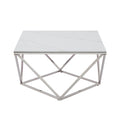 White chrome faux marble coffee table