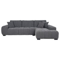 OCTAVIA UPHOLSTERED SECTIONAL CHAISE SOFA CHARCOAL GREY