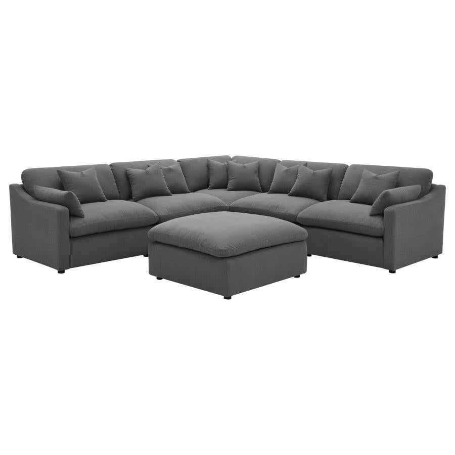 Canapé sectionnel modulaire rembourré 6 pièces Hobson Anthracite