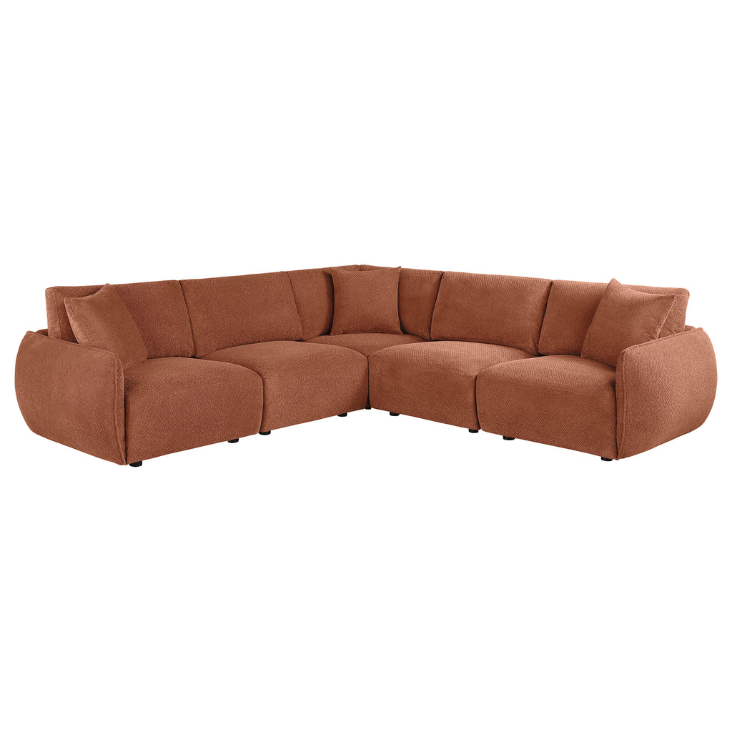 Elysia 5-piece Chenille Upholstered Modular Sectional Sofa