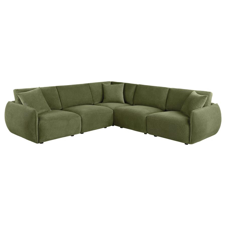 Elysia 5-piece Chenille Upholstered Modular Sectional Sofa