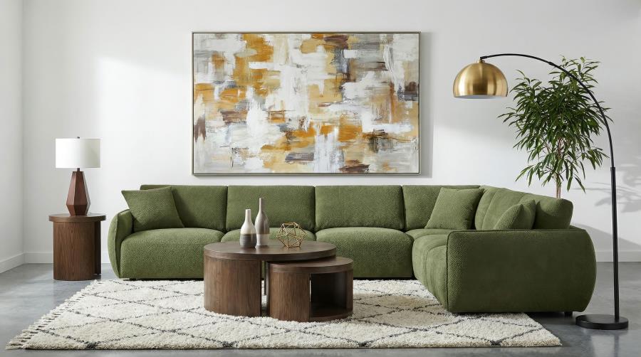 Elysia 5-piece Chenille Upholstered Modular Sectional Sofa