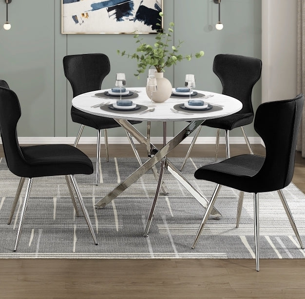 Colección de comedor redondo de 5 piezas Topeka