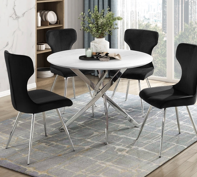 Colección de comedor redondo de 5 piezas Topeka