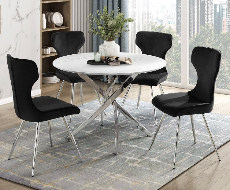 Colección de comedor redondo de 5 piezas Topeka