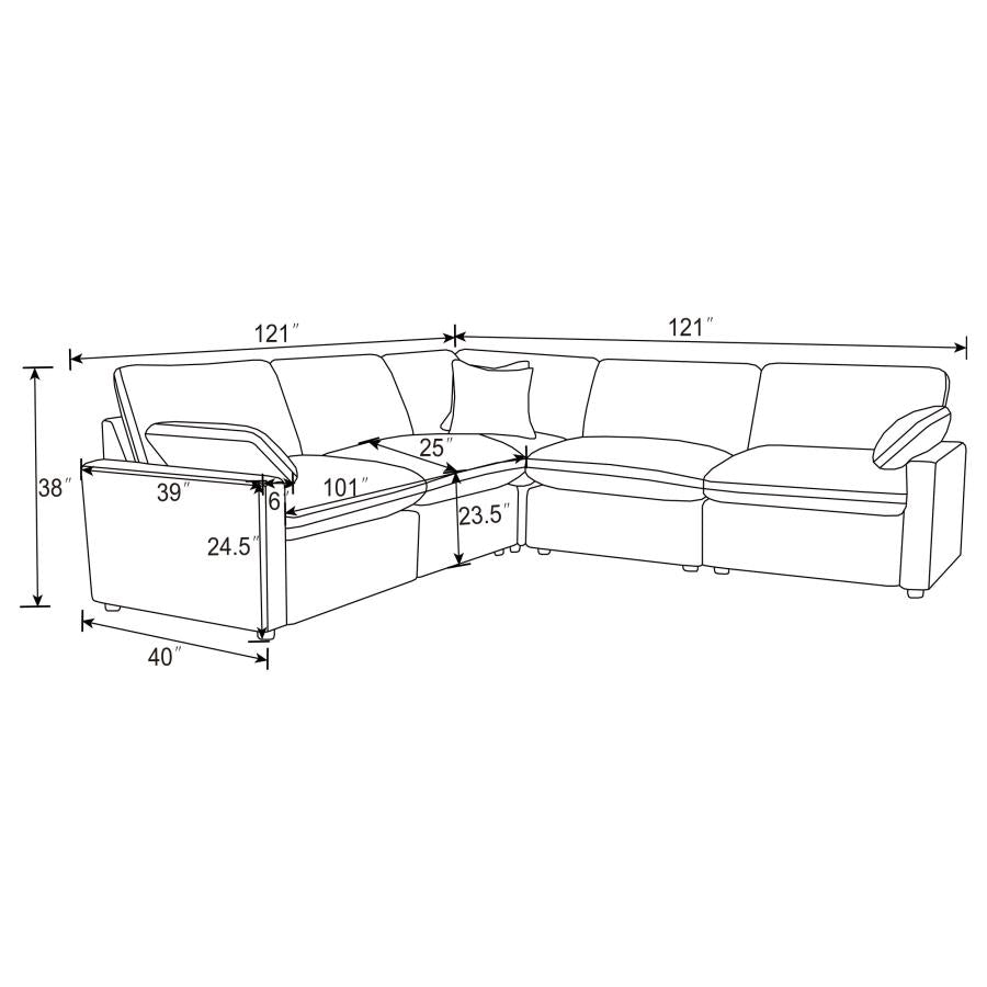 Ensemble de canapés sectionnels inclinables électriques modulaires Collins gris