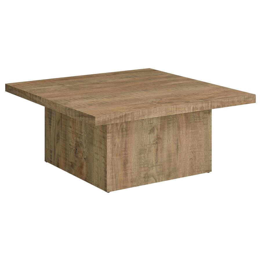 MESA DE CENTRO DEVAR CUADRADA DE MADERA DE INGENIERÍA MARRÓN MANGO