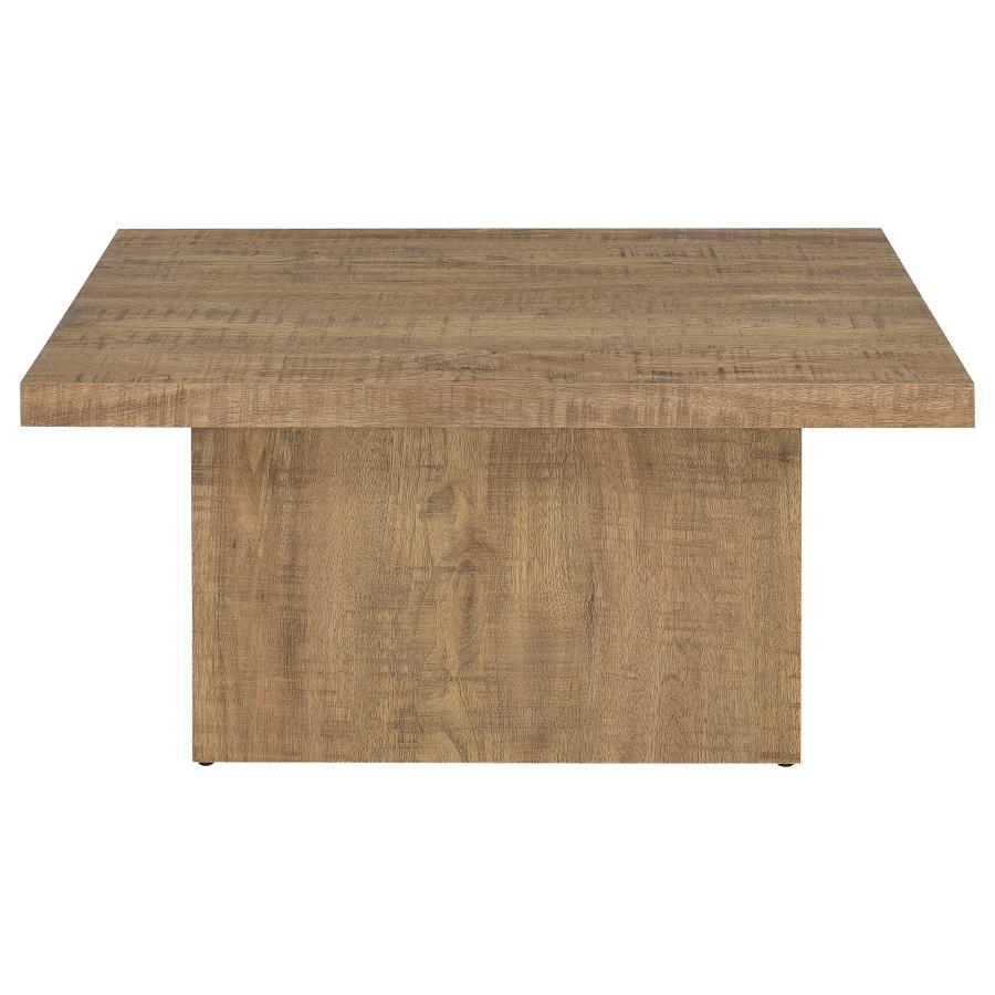 MESA DE CENTRO DEVAR CUADRADA DE MADERA DE INGENIERÍA MARRÓN MANGO