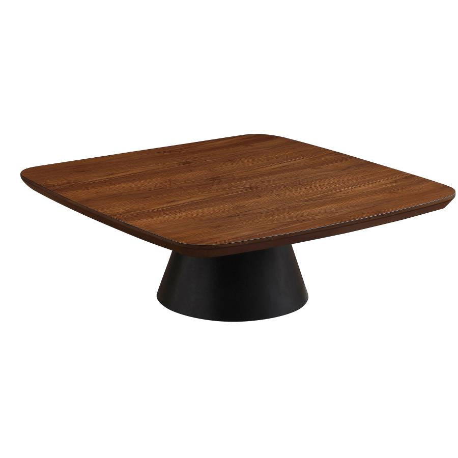 Juego de mesa de centro de 2 piezas Eason en nogal y negro
