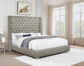 Duluth Upholstered velvet black Wingback Bed