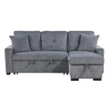 Rhett dark gray corduroy fabric sectional sofa reversible storage chaise