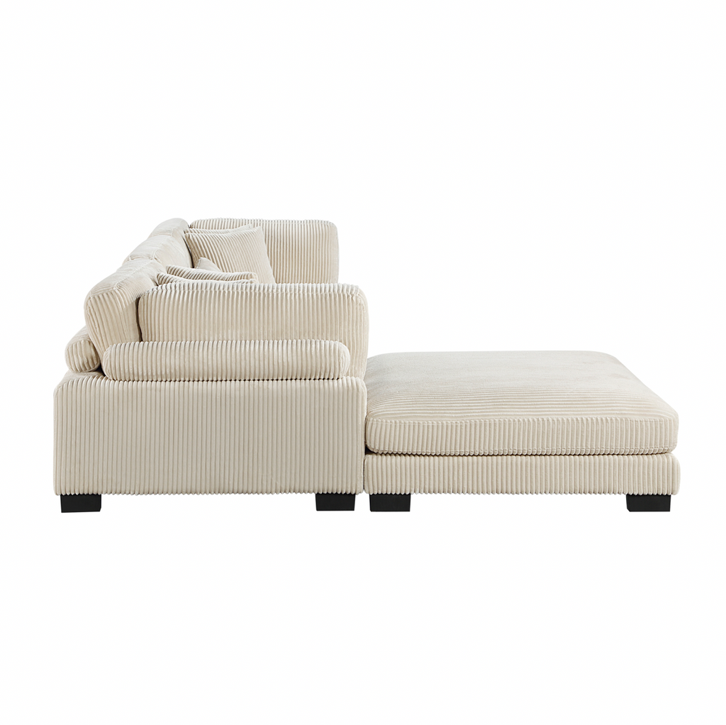 Traverse Taupe 4-Piece Modular Sectional with Ottoman