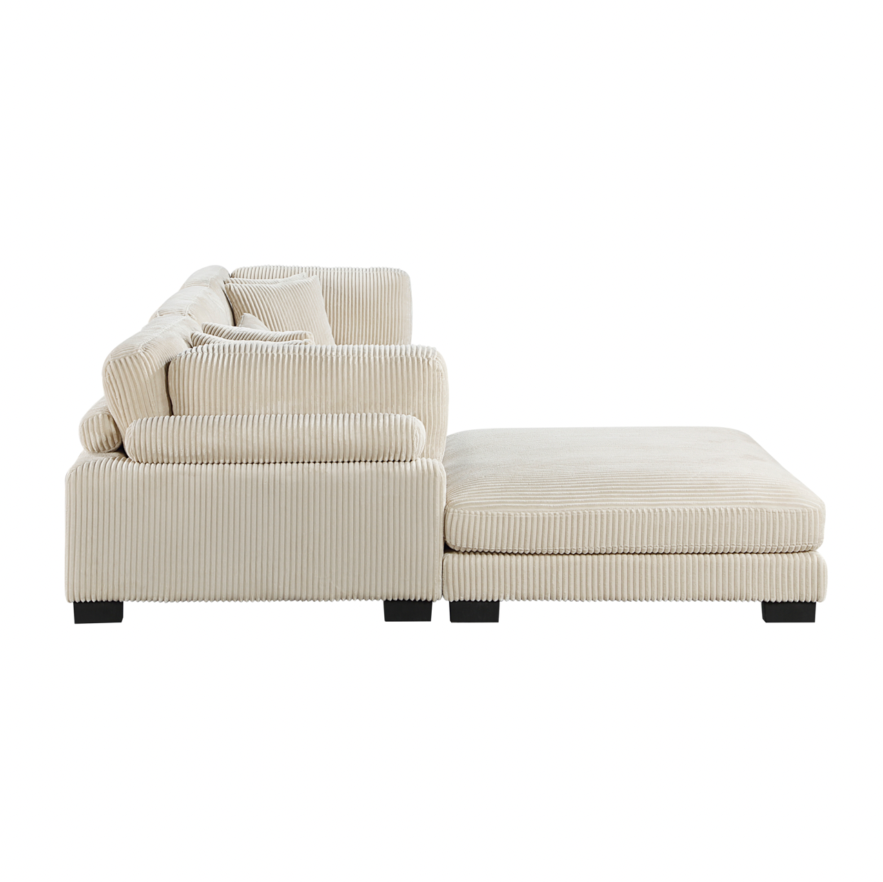 Traverse Taupe 4-Piece Modular Sectional with Ottoman