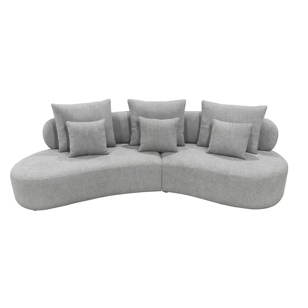 MH curved Sectional Sofa with pillows