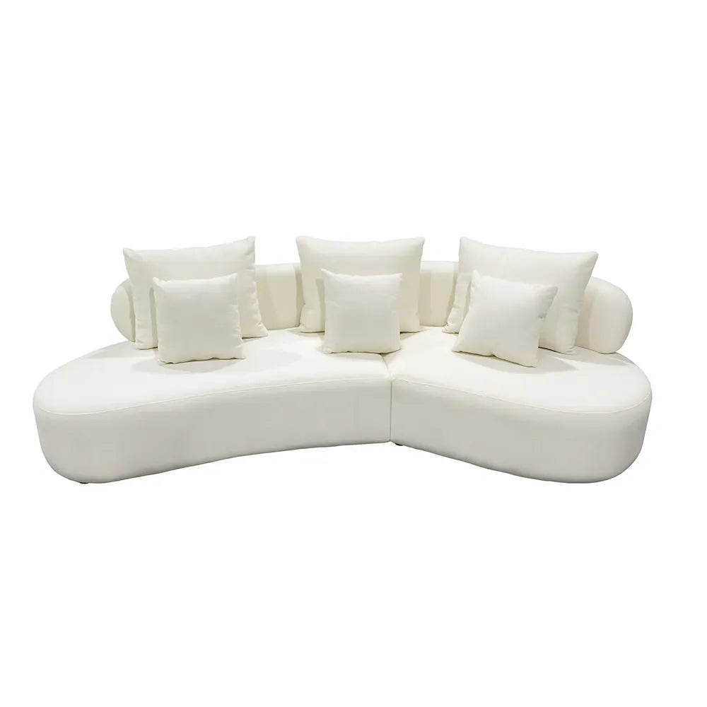 MH curved Sectional Sofa with pillows